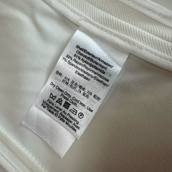 DKNY Ivory Moto Jacket NEW with tags Women’s Size Medium Stretch - Picture 5 of 7